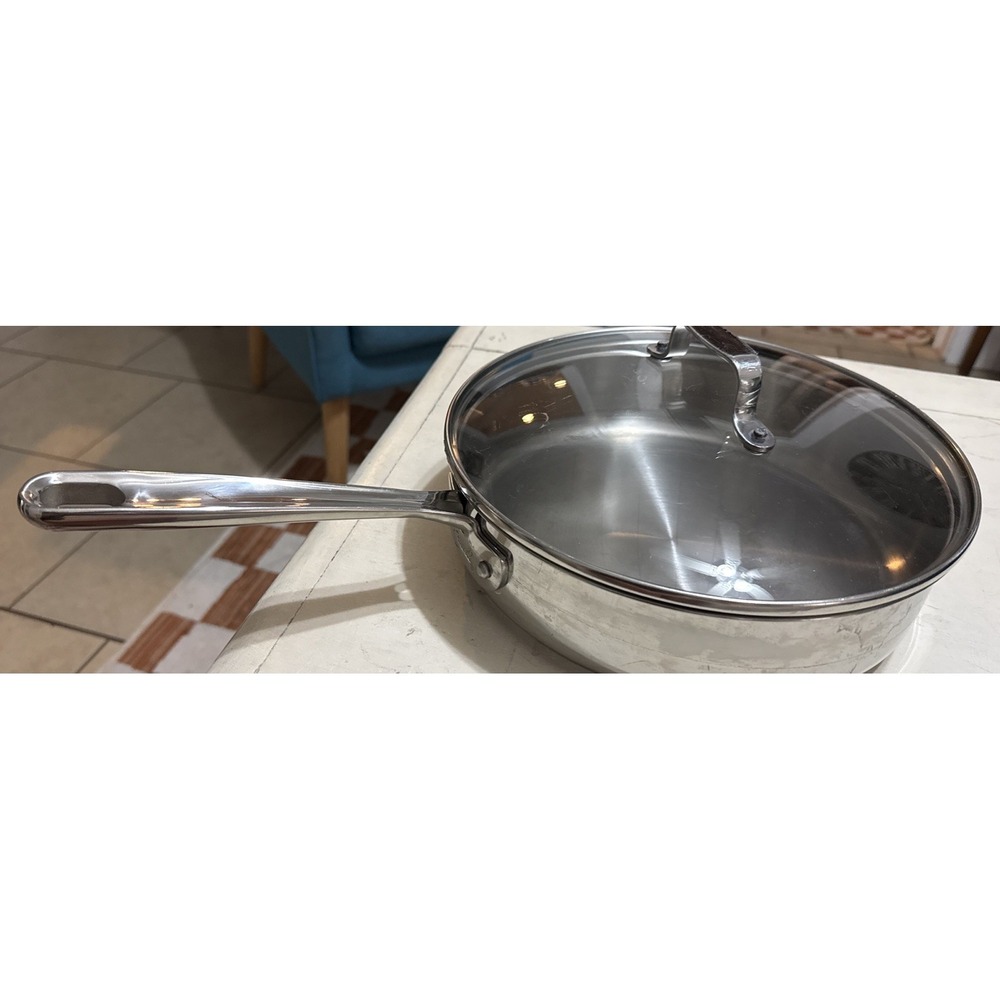 Emeril Stainless Steel Copper Core 10" 3 QT Saute Pan Skillet Frying Pan W Lid
